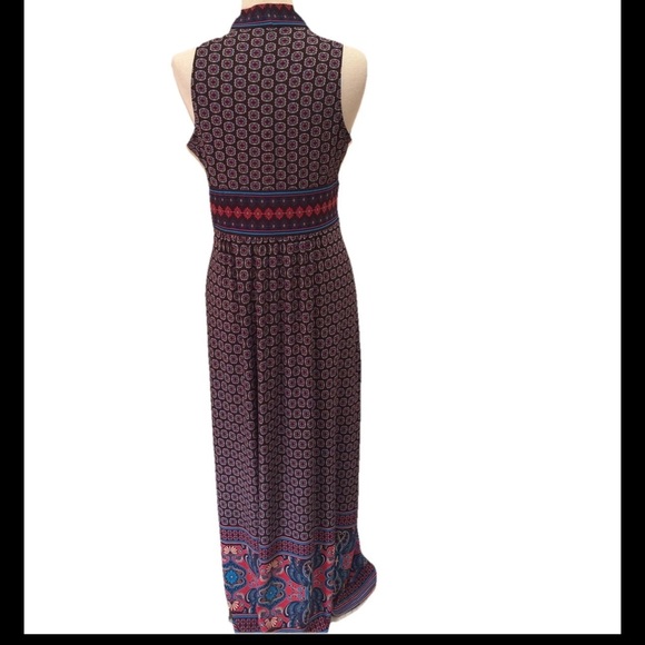 WISP Sleeveless Geometric Print V-Neck Vacation Maxi  Dress Size 12 - Picture 10 of 10